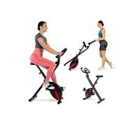 Hop-Sport Vélo d'appartement HS-3020X Quest, Roue d’inertie 4 kg, Vélo stationnaire pliable X-bike, Écran LCD et 10 niveaux de résistance magnétique Noir G