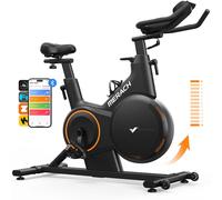 Vélo D'appartement Merach, Résistance Magnétique 16 Niveaux, Lnclinaison De 6% Vers Le Haut Et Le Bas, Écran Led, Bluetooth, App Compatible, 160kg Noir