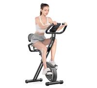 Vélo d'appartement pliable 3 en 1 - Dskeuzeew vélo d'intérieur magnétique avec écran LCD - 8 niveaux de résistance