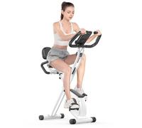 Vélo d'appartement pliable 3 en 1 - Dskeuzeew vélo d'intérieur magnétique avec écran LCD - 8 niveaux de résistance