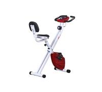 HOMCOM Vélo d'appartement pliable vélo de fitness vélo d'intérieur 8 niveaux de résistance magnétique avec dossier selle réglable écran LCD multifonction capteur fréquence cardiaque rouge