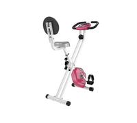 HOMCOM Vélo d'Appartement Pliable Magnétique Cardio-training - Sport Maison avec 8 Niveaux de Résistance et Roulettes - Silencieux Home Trainer avec Capteur de Pouls pour Fitness Homme et Femme, Rose
