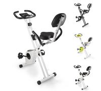 Vélo D'appartement Pliable - 8 Niveaux De Résistance Magnétique - Volant D'inertie 2,5kg - Écran Lcd Multifonction - Siège Réglable - Support Tablette - Noir Et Blanc