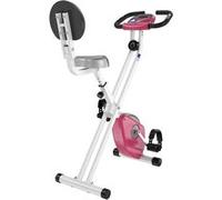 HOMCOM Vélo d'appartement pliable - Collaboration Aosom.fr x FFHandball - 8 niveaux de résistance magnétique avec dossier selle réglable écran LCD multifonction capteur fréquence cardiaque rose