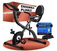 Vélo d'appartement pliable Eagle 4 SPORTANA® vélo aüüartement réglable 16 niveaux capteur pouls entraîneur hanches bandes fitness