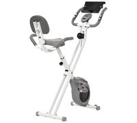 HOMCOM Vélo d'appartement pliable dossier selle réglable poignées ergonomiques écran LCD multifonction gris