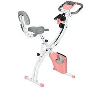 Vélo d'appartement pliable HOMCOM, 8 niveaux de résistance magnétique, capteurs de fréquence cardiaque intégrés - Blanc