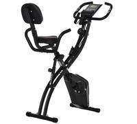 Vélo d'appartement pliable HOMCOM, 8 niveaux de résistance magnétique, capteurs de fréquence cardiaque intégrés - Noir