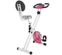 Vélo d'appartement pliable HOMCOM - 8 niveaux de résistance magnétique - Rose