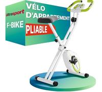 Vélo d'appartement pliable - Ultrasport - F-Bike - Extra silencieux - Selle confort - Vert