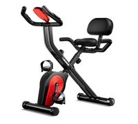 Vélo d'appartement pliable, vélo stationnaire à faible bruit pour la maison, vélo d'intérieur compact avec résistance magnétique réglable, capacité de 150 kg, roue d'inertie de 3 kg, vélo