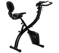 Vélo D'appartement Pliant 8 Niveaux De Résistance Magnétique Dossier Selle Réglable Poignées Ergonomiques Écran Lcd Multifonction Suspensions Support Tablette Acier Noir