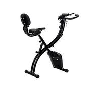 HomCom Vélo d'appartement pliable 4-en-1 – ergomètre magnétique silencieux, LCD, roulettes – Noir
