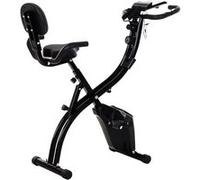 HomCom Vélo d'appartement pliable 4-en-1 – ergomètre magnétique silencieux, LCD, roulettes – Noir