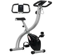 Vélo d'appartement pliant - SPORTNOW - vélo de fitness - 8 niveaux de résistance - selle réglable - écran LCD - acier gris