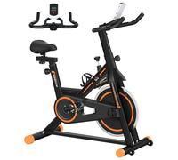 Vélo d'appartement pour la maison - HOMCOM - silencieux - avec écran LCD - résistance réglable - guidon et siège réglable - noir