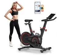 Vélo d'appartement, Roue d'inertie de 10 kg, Résistance magnétique, Avec Bluetooth et écran LCD amélioré, Charge max 150 kg, Noir