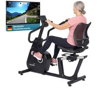 Vélo d'appartement semi-allongé connecté - Skandika Cykling P12 Comfort - Siège pivotant 90° - Accès bas