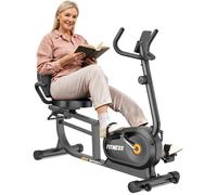 Vélo d'appartement Semi-Allongé - DSKEUZEEW - Ergonomique - 8 niveaux de résistance - Max 180kg - Noir