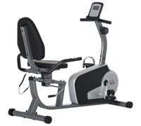 Vélo d'appartement semi-allongé HOMCOM, siège réglable, 8 niveaux de résistance