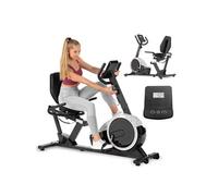 Hop-Sport Vélo d'appartement Semi-allongé HS-060L Pulse, Vélo Assis avec Dossier, 8 niveaux de Résistance magnétique, Roue d'inertie de 15 kg, Écran LCD, Argenté Gris G