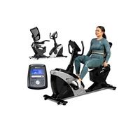 Hop-Sport Vélo d'appartement Semi-Allongé HS-070L Helix Avec Bluetooth & App, 16 Niveaux de Résistance, Masse d'inertie 18,5 kg, Siège réglable, Ordi multifonctionnel, Roulettes de transport, Poids ma