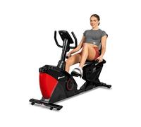 Hop-Sport Vélo d'appartement Semi-Allongé HS-070L Helix Masse d'inertie 18,5 kg, Siège réglable avec Dossier,Ordinateur Multifonctionnel, roulettes de Transport (Rouge) Rouge