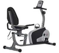 Vélo d'appartement semi-allongé magnétique écran LCD multifonction selle dossier résistance réglable acier ABS gris noir Noir G