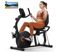 Vélo d'appartement Semi-allongé MERACH,8 Niveaux de Résistance Magnétique, Écran LCD, Élastiques, Capteur Cardiaque, 150kg MAX