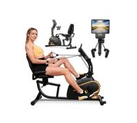Vélo d’appartement semi-allongé Volt HS-045L Hop-Sport, Résistance magnétique à 10 Niveaux, Deux bandes résistance, Max. 110 kg