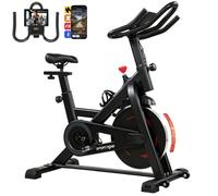 Vélo d'appartement - SPORTNOW - résistance magnétique réglable, APP connectez, écran LCD - acier - 111,5x52,5x114,5cm - noir