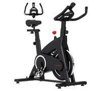 Vélo d'Appartement - SPORTNOW - Silencieux - résistance, selle et poignée réglables, volant d'inertie 10kg, écran LCD - Noir