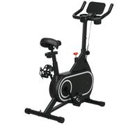 Vélo d'appartement réglable - vélo biking cardio - volant d'inertie 4 Kg, écran LCD, support Ipad, porte-gobelet - acier noir Noir