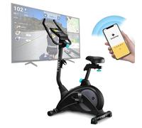 Vélo d'appartement Tour FIT de Bluefin Fitness, Capteur fréquence cardiaque, Compatible Kinomap, Vélo d'intérieur et d'exercice à domicile, Ecran LCD, à résistance magnétique A Noir 2023