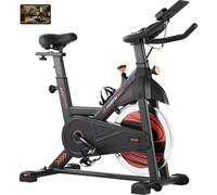 Vélo d'appartement VEVOR avec résistance magnétique réglable, vélo d'entraînement indoor cycling, siège confortable, moniteur LCD et roue d'inertie robuste, noir
