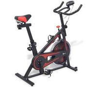 vidaXL Vélo d'appartement avec capteurs de pouls – Noir et rouge