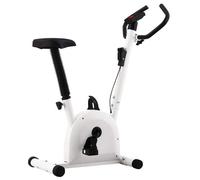 Vélo d'appartement - vidaXL - Résistance à courroie - Blanc - Selle réglable