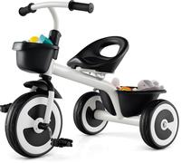 Vélo de course COSTWAY Vélo de course avec siège réglable, 2 paniers avant & arrière, 3 roues Carbon-Eisenrahmen, tricycle pour enfants de 1,5-5 Blanc
