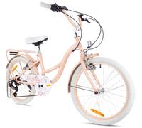 Vélo de fille 20 pouces avec SHIMANO 6 vitesses Flower Bike abricot Sun Baby