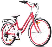 Vélo de fille 24 pouces pour la Sainte Cène avec SHIMANO 7 vitesses Heart Bike rose