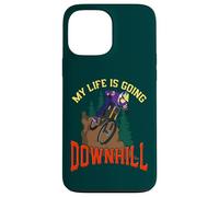 Vélo de Montagne Amusant My Life is Going Downhill Coque pour iPhone 13 Pro Max