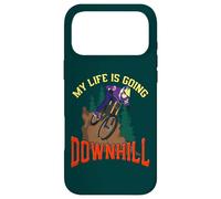 Vélo de Montagne Amusant My Life is Going Downhill Coque pour iPhone 17 Pro Max