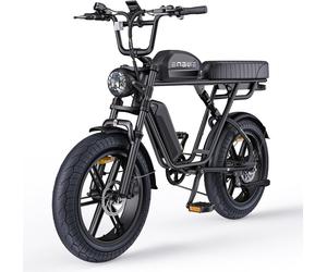 Vélo de montagne électrique à gros pneus ENGWE M1 20'' avec batterie 48 V 28,6 Ah, suspension complète, autonomie jusqu'à 90-170 km - Noir