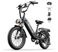 Vélo de Montagne électrique Luo Hang XC20, Roues de 20 Pouces, Batterie 48V20Ah, autonomie de 50 à 150 km, Double Amortisseur, 7 Vitesses (Noir).