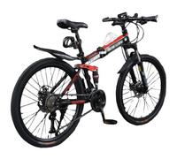 Vélo De Montagne Pliable 24"/26" À Double Suspension, 24 Vitesses, avec Double Frein À Disque, pour Adultes, Hommes Et Femmes, Roues À Rayons C,26 inch