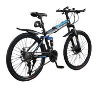 Vélo De Montagne Pliable 24"/26" À Double Suspension, 24 Vitesses, avec Double Frein À Disque, pour Adultes, Hommes Et Femmes, Roues À Rayons D,24 inch