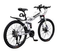 Vélo De Montagne Pliable 24"/26" À Double Suspension, 24 Vitesses, avec Double Frein À Disque, pour Adultes, Hommes Et Femmes, Roues À Rayons B,24 inch