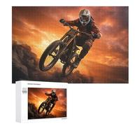 Vélo de Montagne Puzzles en Bois Adultes Et Adolescents 1000 Pieces Enfants Puzzle Décoration Mur Moderne Art Jouets Cadeau Intéressants （75×50cm）