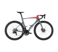 Velo de route bmc teammachine r 01 three sram force etape axs 12v 700mm gris iron rouge neon