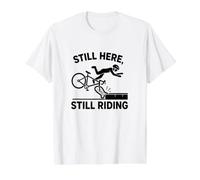 Vélo de Route Crash Survivor Drôle Cycliste Accident Cycliste T-Shirt Graphique avec Valeur, Homme, Blanc, L